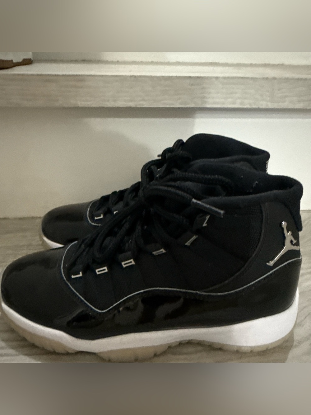 Jordan Men's Black and White High-Top Sneakers